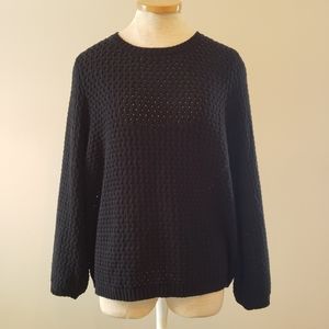 14th & Union black open weave sweater NWT Sz L